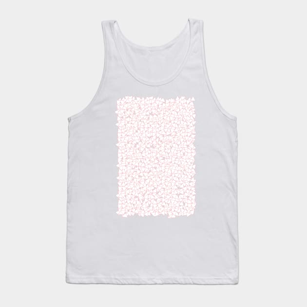 Pink and White Triangles Dizzy All-Over Pattern Tank Top by fivemmPaper